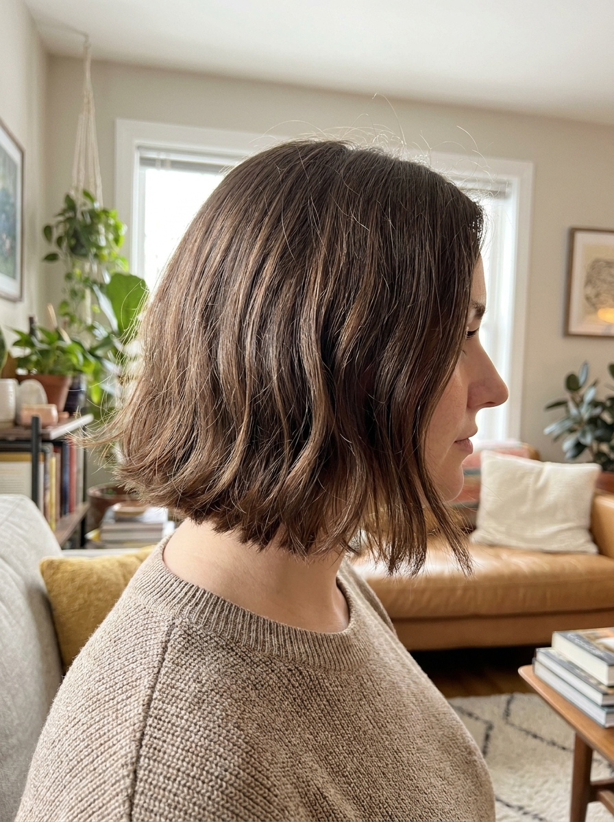 Air-Dried Short Bob als Chaotische Kurzhaarfrisuren Inspiration 2026